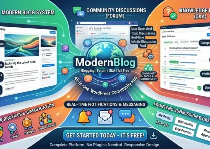 সেরা ফ্রি ওয়ার্ডপ্রেস থিম ModernBlog: ব্লগিং, ফোরাম ও QampA সিস্টেম রিভিউ [Download]